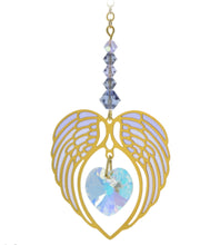 Load image into Gallery viewer, Angel Wing Heart Birthstone Suncatcher