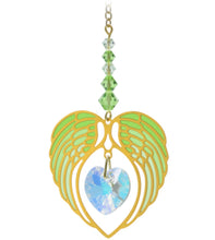 Load image into Gallery viewer, Angel Wing Heart Birthstone Suncatcher
