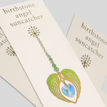 Load image into Gallery viewer, Angel Wing Heart Birthstone Suncatcher