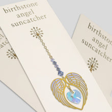 Load image into Gallery viewer, Angel Wing Heart Birthstone Suncatcher