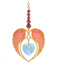 Load image into Gallery viewer, Angel Wing Heart Birthstone Suncatcher