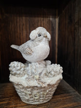 Load image into Gallery viewer, Glittery Robin on basket
