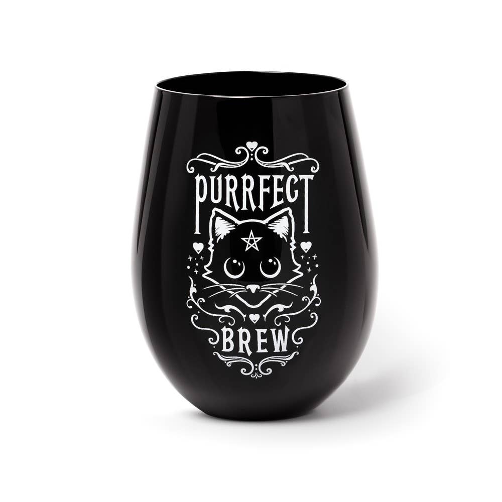 Purrfect Brew (Wine Glass)