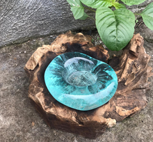 Load image into Gallery viewer, Molten Glass on Wood - Candle Holder
