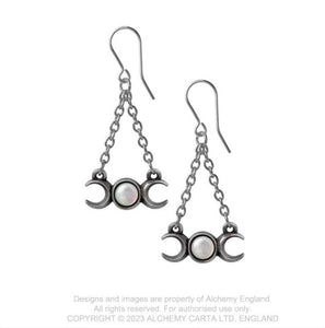 Alchemy Earrings Wiccan Moon