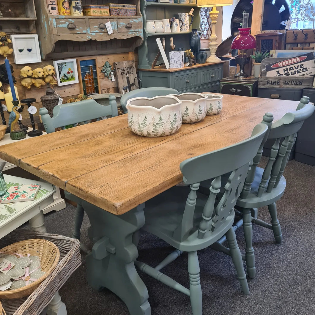 Refectory Dining Table with 4 chairs