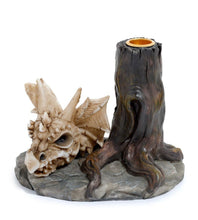 Load image into Gallery viewer, Shadows of Darkness Dragon Skull Candlestick Holder
