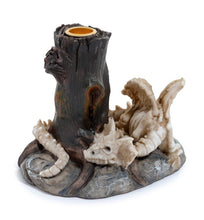 Load image into Gallery viewer, Shadows of Darkness Sleeping Bones Dragon Skeleton Candlestick Holder
