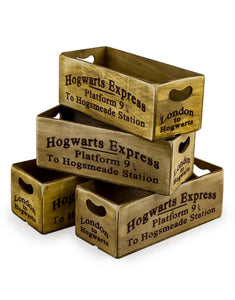 Antiqued "Platform 9 & 3/4" Wooden Boxes