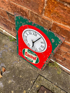 Clock Castrol Garage Tin Sign Metal Sign Plaque 18x12inch
