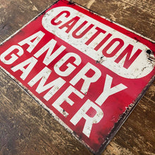 Load image into Gallery viewer, Warning / Caution Angry Gamer - Metal Sign
