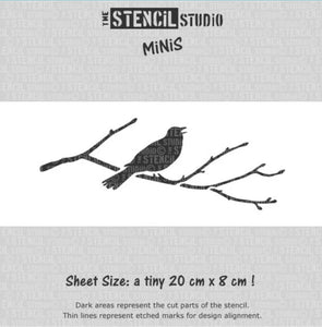 Stencil Mini Blackbird Branch
