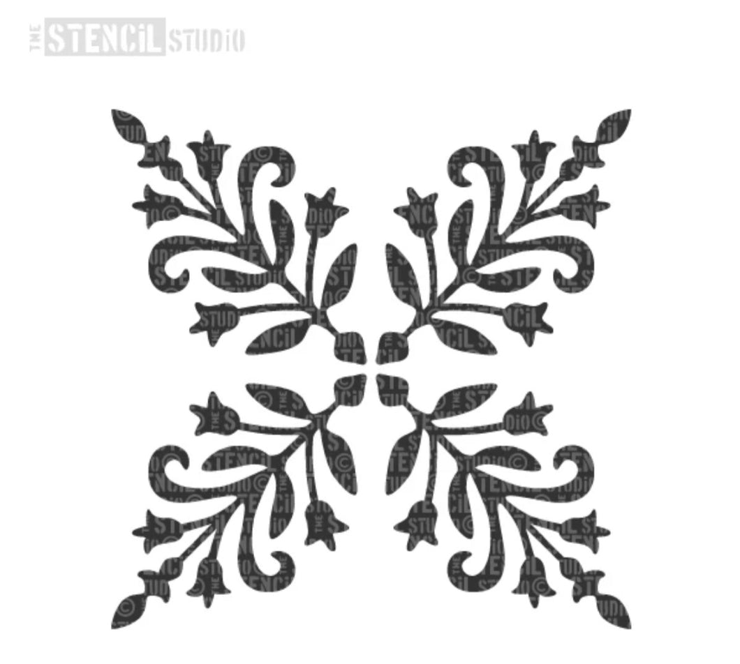 Stencil Bessies Block Motif