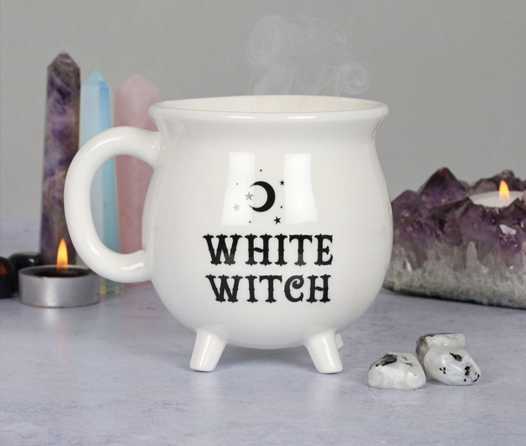 Cauldron Mug White Witch