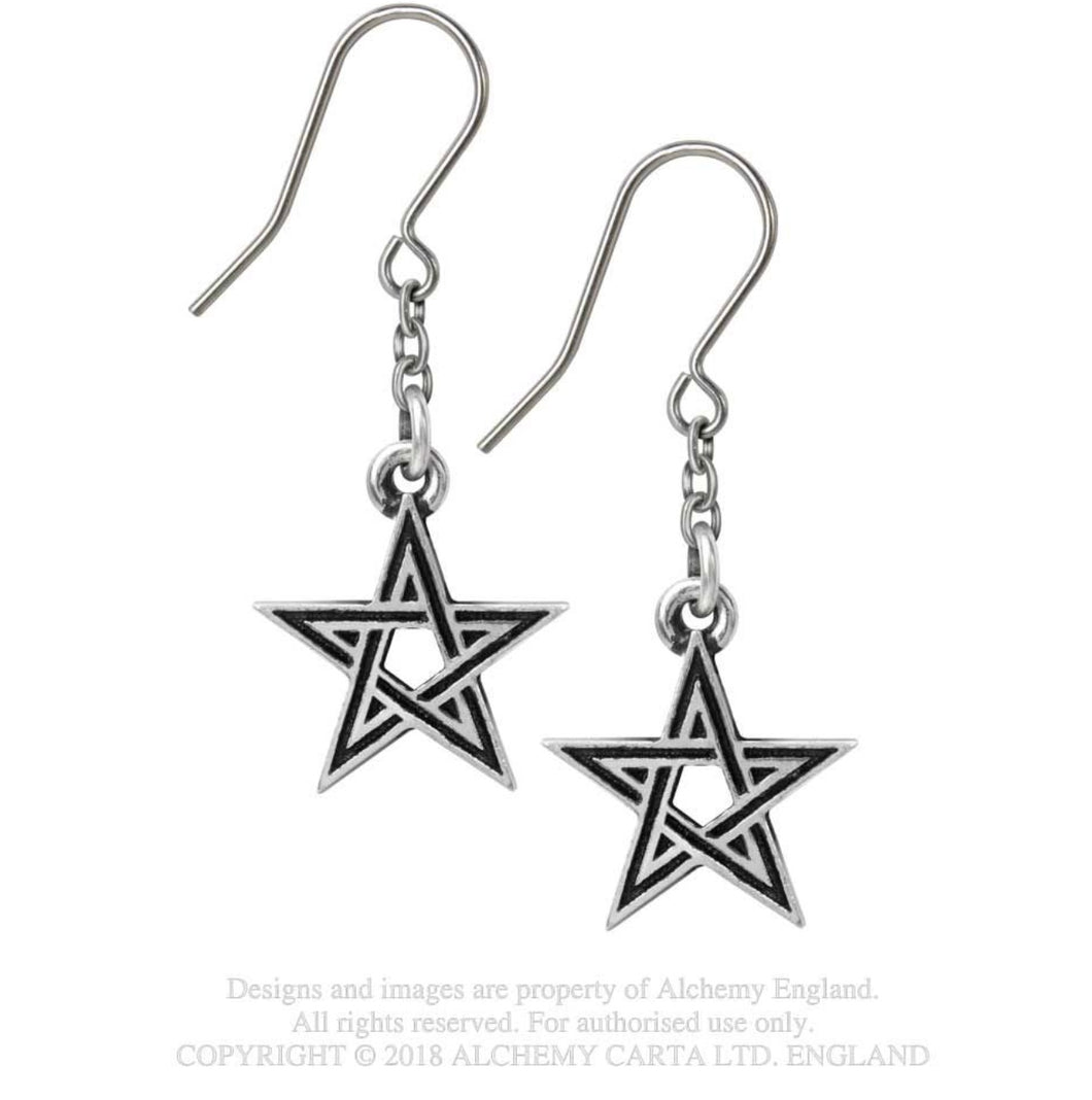 Alchemy England Black Star Earrings