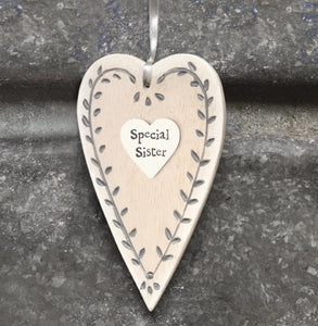 East of India Wooden Hearts