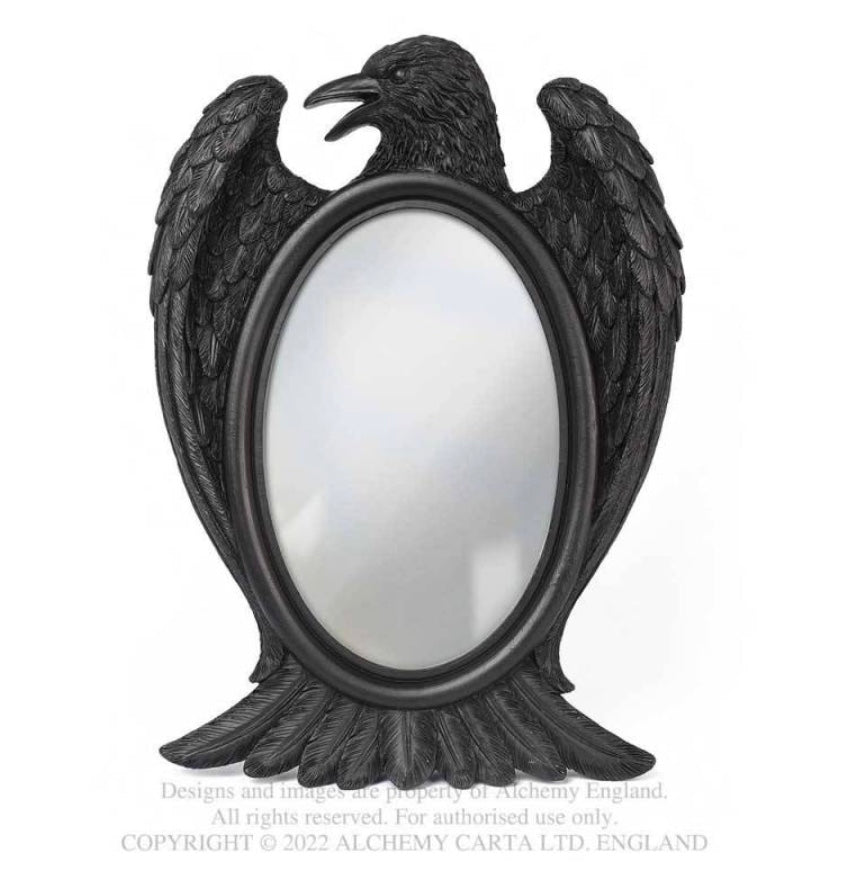 Alchemy Black Raven Mirror