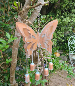 Copper Butterfly Wind Chime