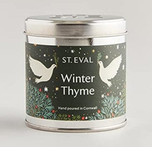 St Eval Winter Thyme tin candle Christmas