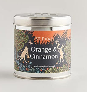 St Eval cinnamon and orange tin candle Christmas