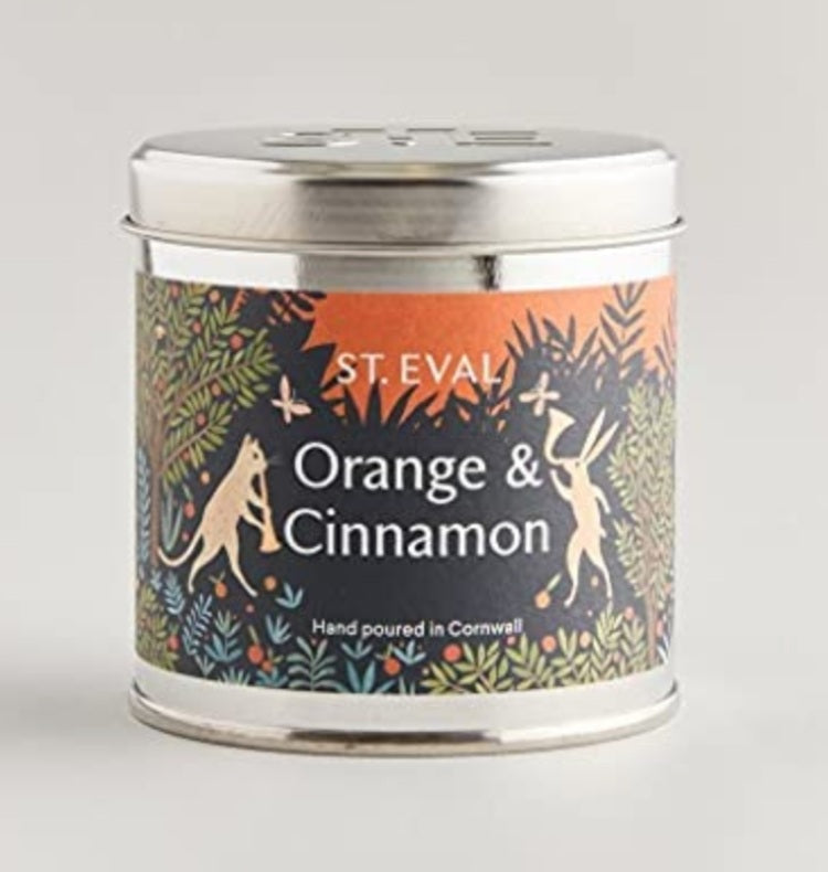 St Eval cinnamon and orange tin candle Christmas