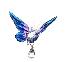 Fantasy Glass Butterfly Suncatcher Purple