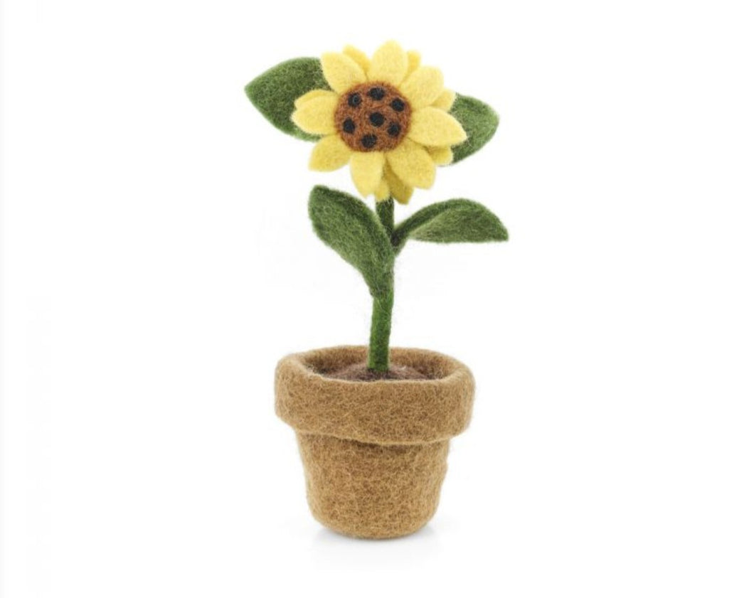 Handmade Felt Sunny Sunflower standing pot