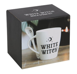 White Witch Ceramic mug with spoon