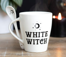 Load image into Gallery viewer, White Witch Ceramic mug with spoon
