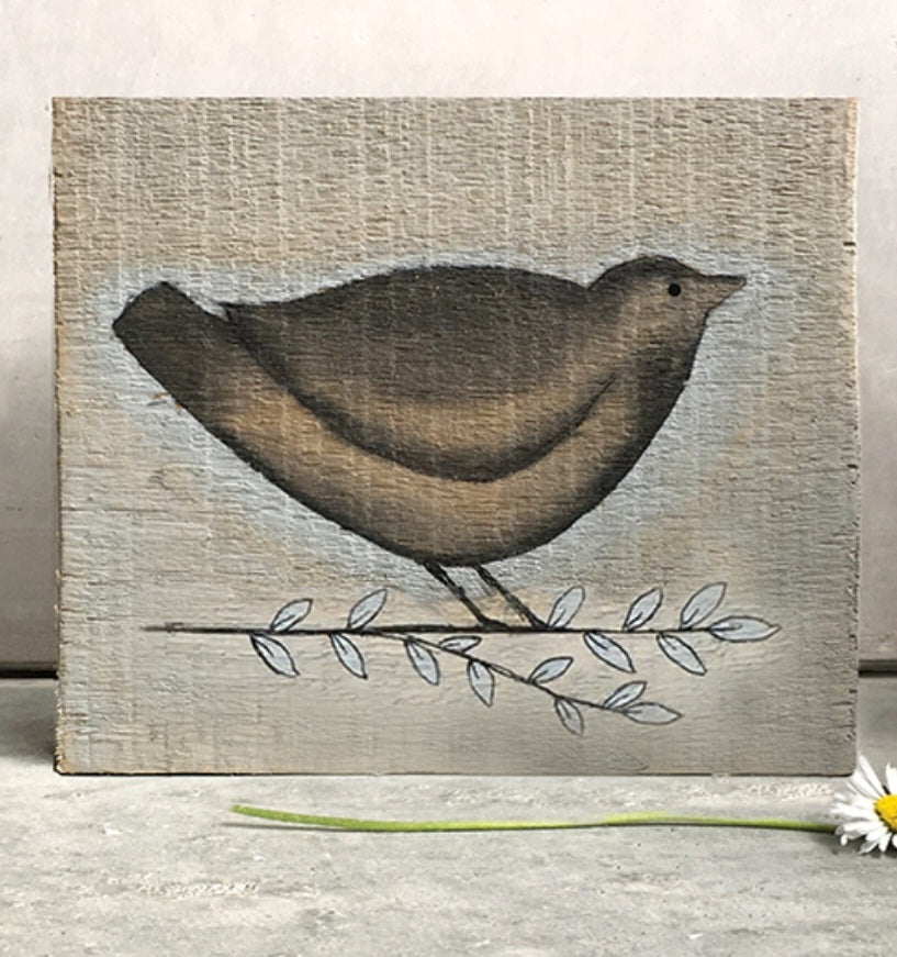 Wood painting Bird