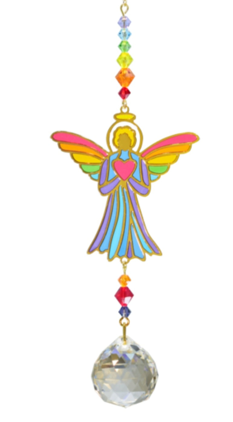 Crystal Dreams Angel With Heart Rainbow
