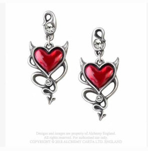 Alchemy England Devils Heart Stud Earrings