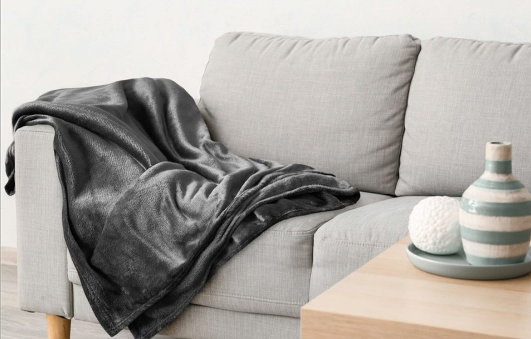 Throw Charcoal Fleece