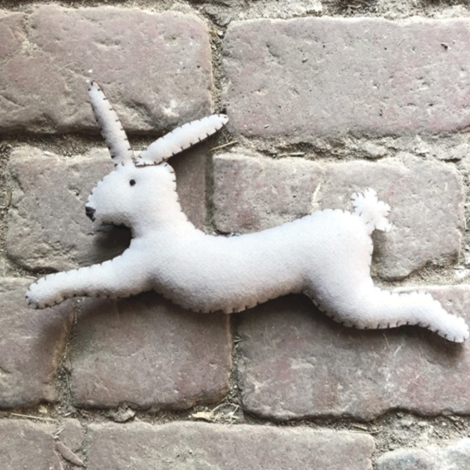 Rabbit leaping White