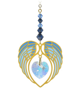 Angel Wing Heart Birthstone Suncatcher