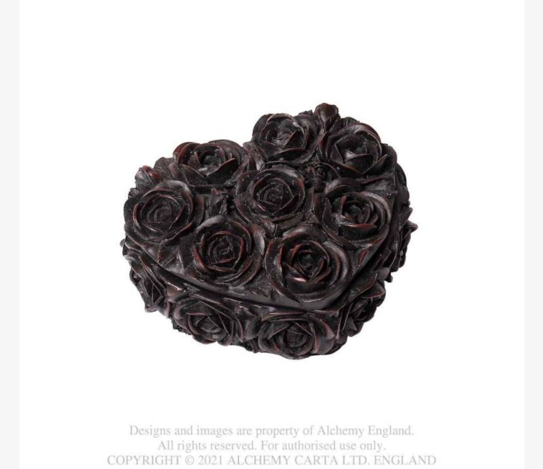Black Heart Rose Trinket Box